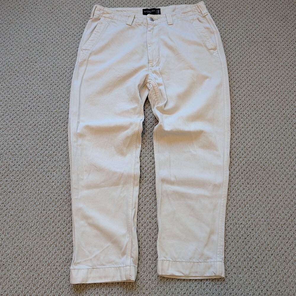 Abercrombie & Fitch 90s Loose White Denim Jeans 32x30